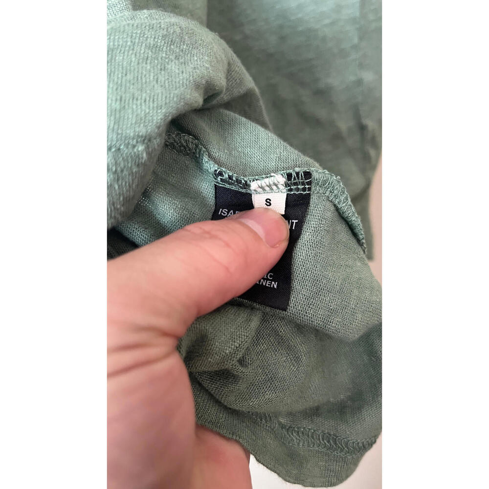 ISABEL MARANT ETOILE LINEN BLOUSE TEAL SMALL - Picture 6 of 7